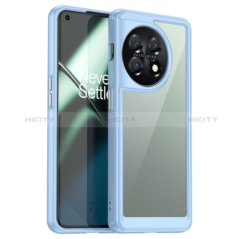 Carcasa Bumper Funda Silicona Transparente J01S para OnePlus 11 5G Azul Cielo