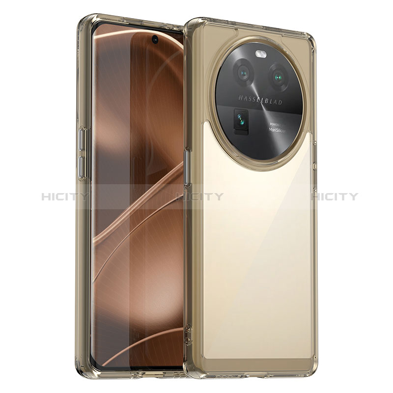 Carcasa Bumper Funda Silicona Transparente J01S para Oppo Find X6 Pro 5G Gris