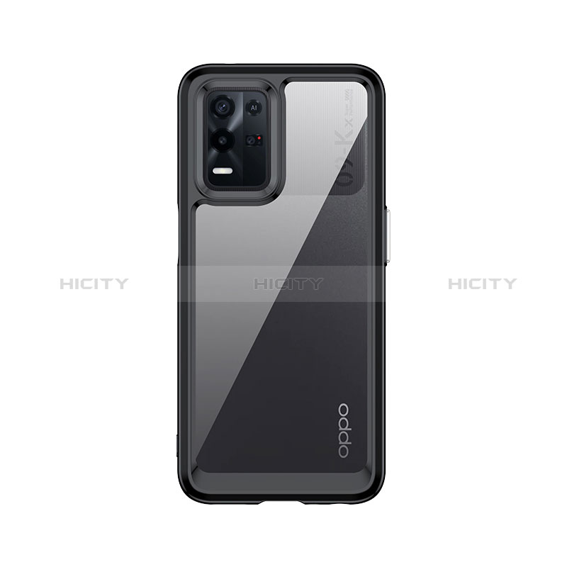 Carcasa Bumper Funda Silicona Transparente J01S para Oppo K9X 5G Negro