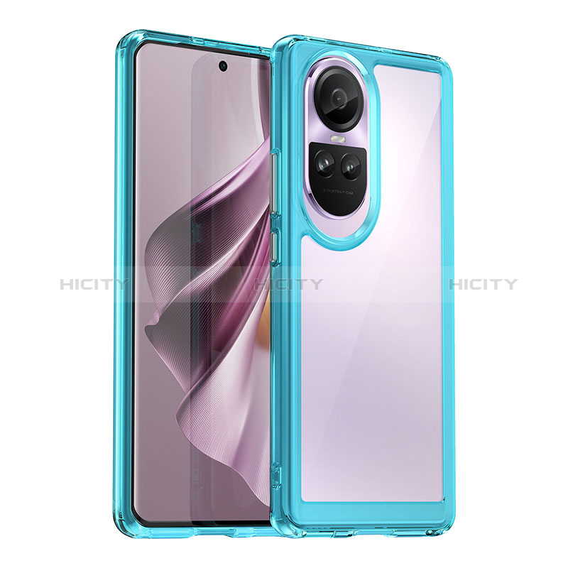 Carcasa Bumper Funda Silicona Transparente J01S para Oppo Reno10 5G Cian