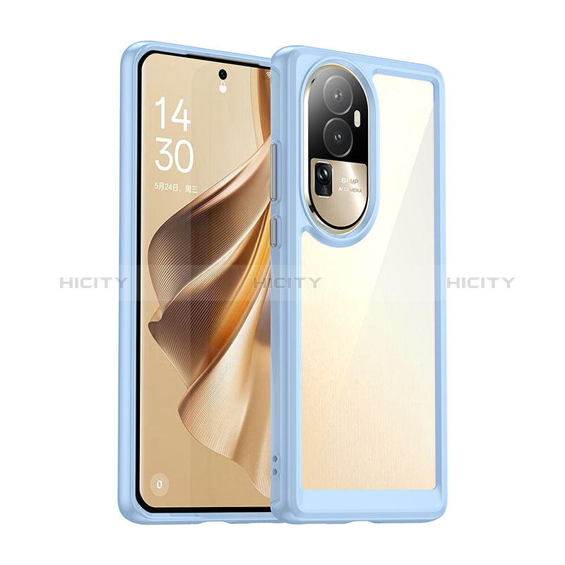 Carcasa Bumper Funda Silicona Transparente J01S para Oppo Reno10 Pro+ Plus 5G Azul