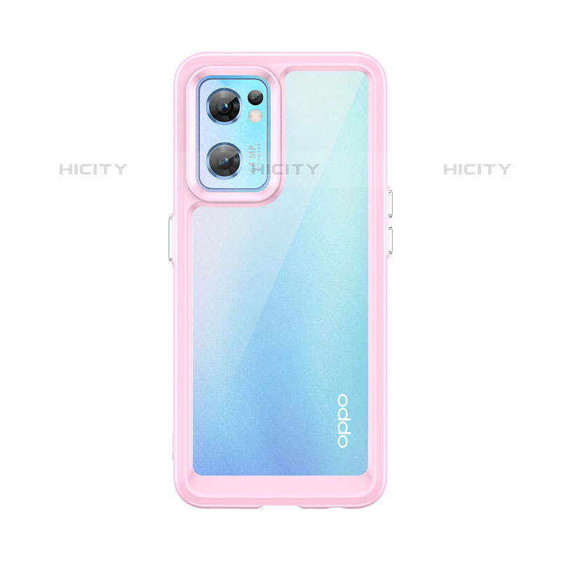 Carcasa Bumper Funda Silicona Transparente J01S para Oppo Reno7 5G Rosa