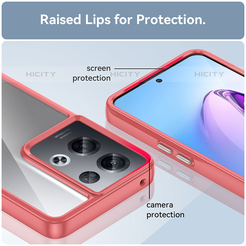 Carcasa Bumper Funda Silicona Transparente J01S para Oppo Reno8 Pro+ Plus 5G