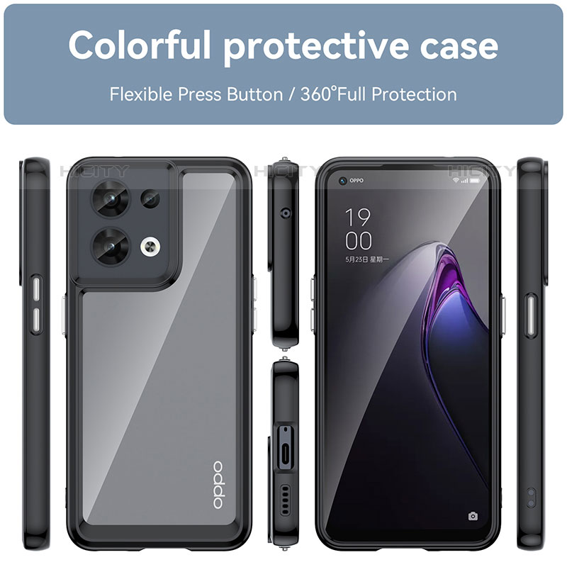 Carcasa Bumper Funda Silicona Transparente J01S para Oppo Reno9 Pro 5G