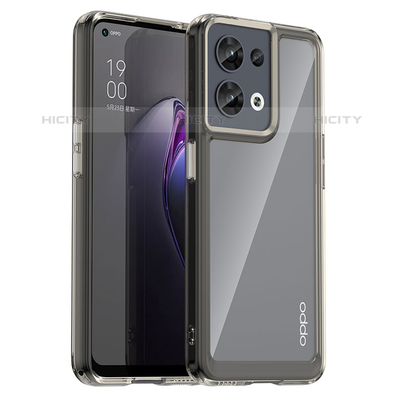 Carcasa Bumper Funda Silicona Transparente J01S para Oppo Reno9 Pro 5G Gris