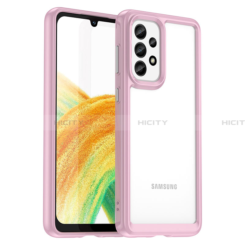 Carcasa Bumper Funda Silicona Transparente J01S para Samsung Galaxy A33 5G Rosa