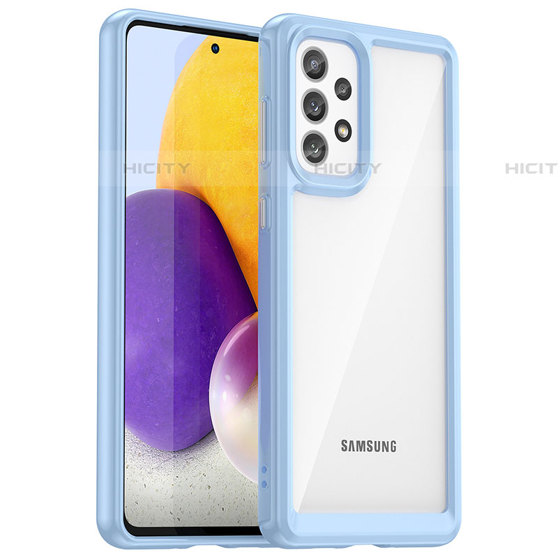 Carcasa Bumper Funda Silicona Transparente J01S para Samsung Galaxy A73 5G Azul