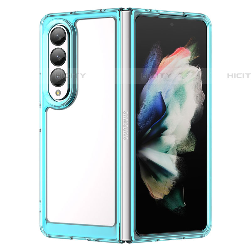 Carcasa Bumper Funda Silicona Transparente J01S para Samsung Galaxy Z Fold4 5G Cian