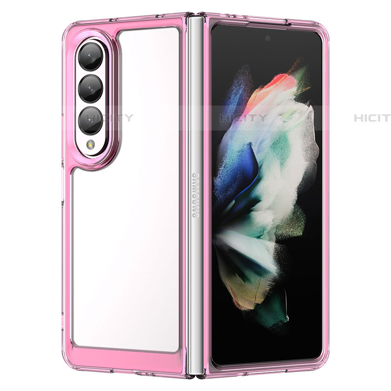 Carcasa Bumper Funda Silicona Transparente J01S para Samsung Galaxy Z Fold4 5G Oro Rosa