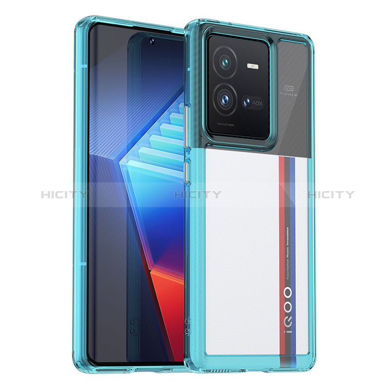 Carcasa Bumper Funda Silicona Transparente J01S para Vivo iQOO 10 Pro 5G Azul Cielo