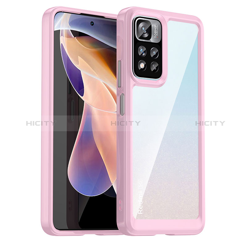 Carcasa Bumper Funda Silicona Transparente J01S para Xiaomi Mi 11i 5G (2022) Rosa