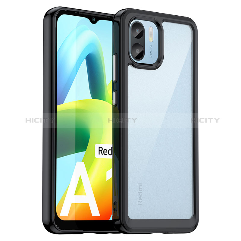 Carcasa Bumper Funda Silicona Transparente J01S para Xiaomi Poco C50 Negro