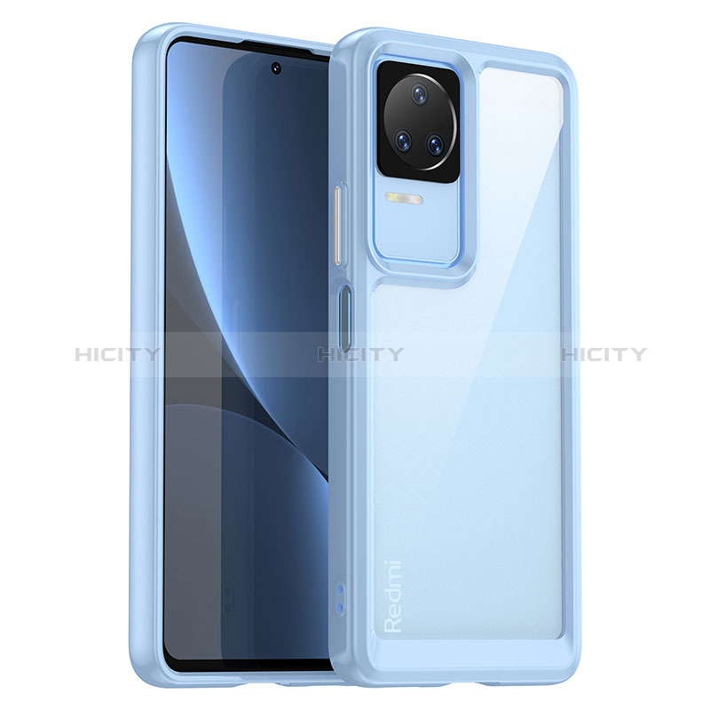 Carcasa Bumper Funda Silicona Transparente J01S para Xiaomi Poco F4 5G Azul