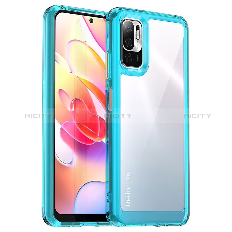 Carcasa Bumper Funda Silicona Transparente J01S para Xiaomi POCO M3 Pro 5G Cian