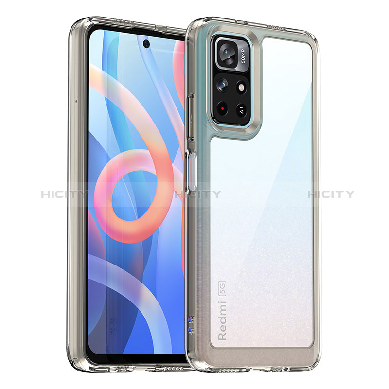 Carcasa Bumper Funda Silicona Transparente J01S para Xiaomi Poco M4 Pro 5G Gris