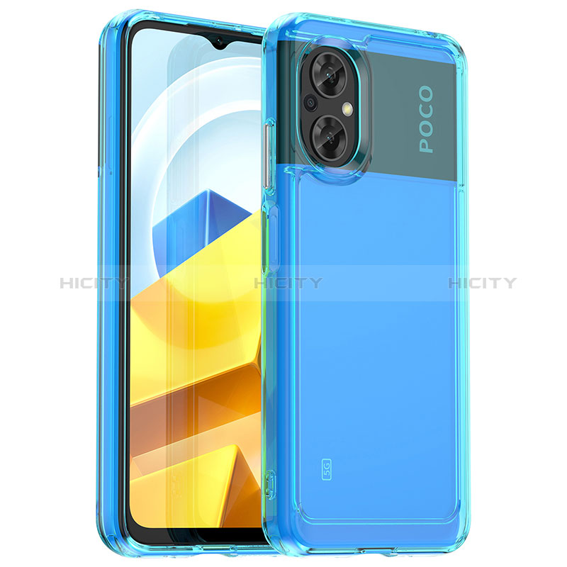 Carcasa Bumper Funda Silicona Transparente J01S para Xiaomi Poco M5 4G Azul