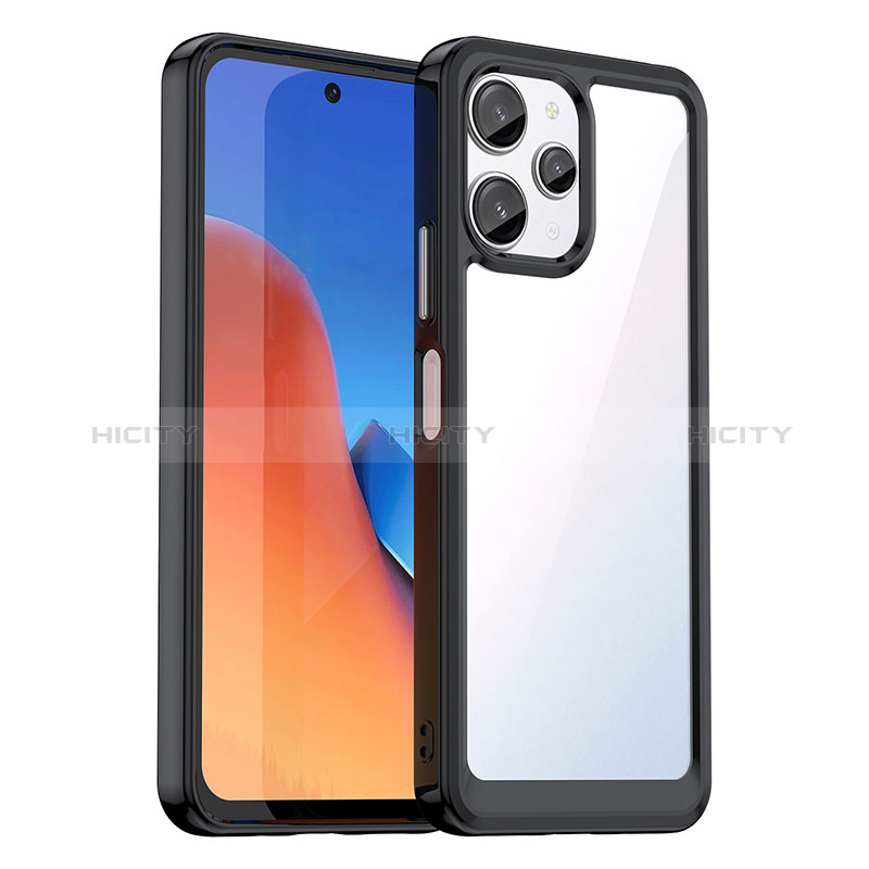 Carcasa Bumper Funda Silicona Transparente J01S para Xiaomi Poco M6 Pro 5G Negro