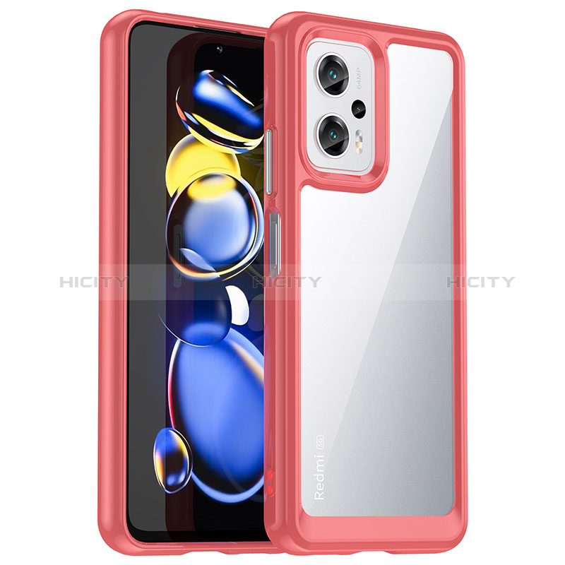 Carcasa Bumper Funda Silicona Transparente J01S para Xiaomi Poco X4 GT 5G Rojo