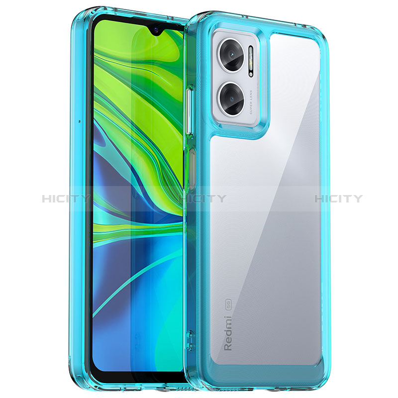 Carcasa Bumper Funda Silicona Transparente J01S para Xiaomi Redmi 10 5G Azul Cielo