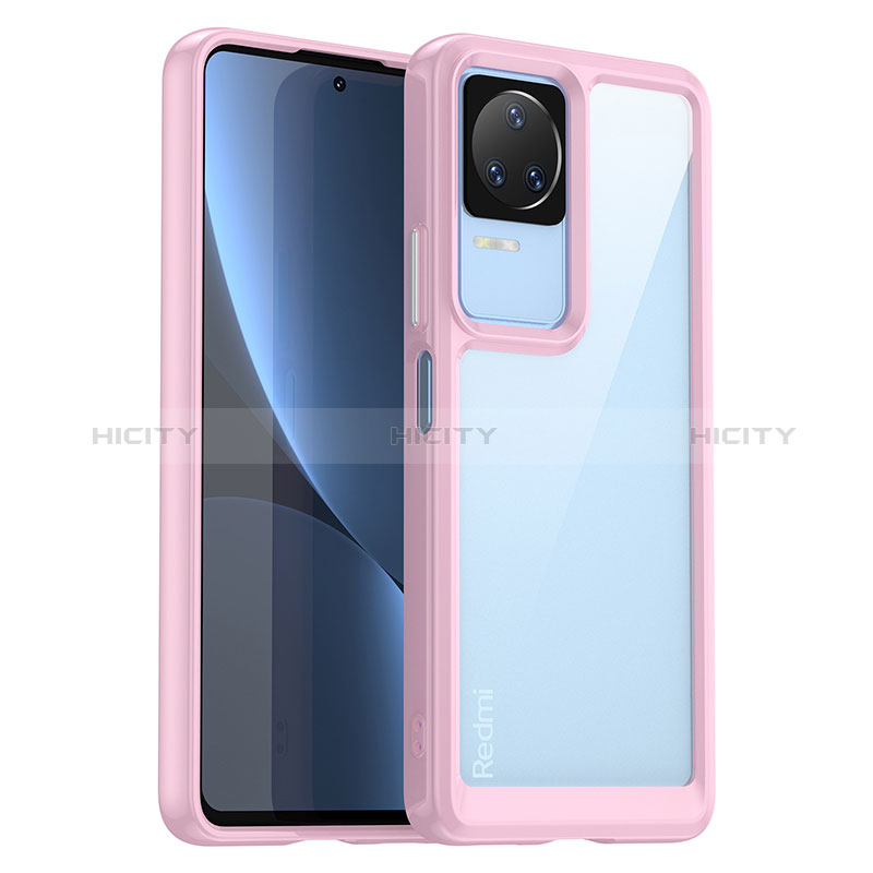 Carcasa Bumper Funda Silicona Transparente J01S para Xiaomi Redmi K40S 5G Rosa