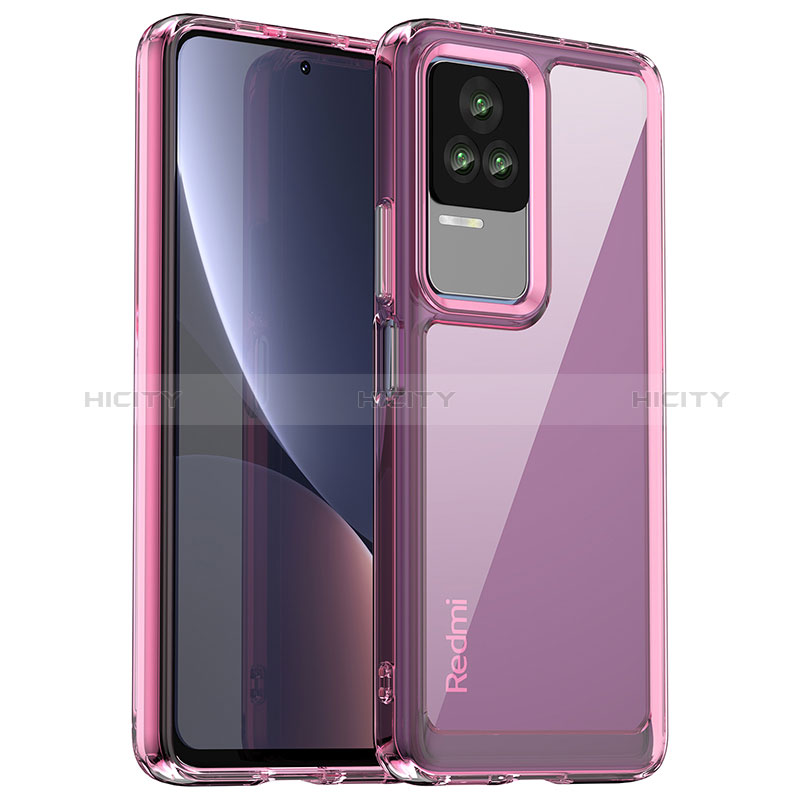 Carcasa Bumper Funda Silicona Transparente J01S para Xiaomi Redmi K60E 5G Purpura Claro