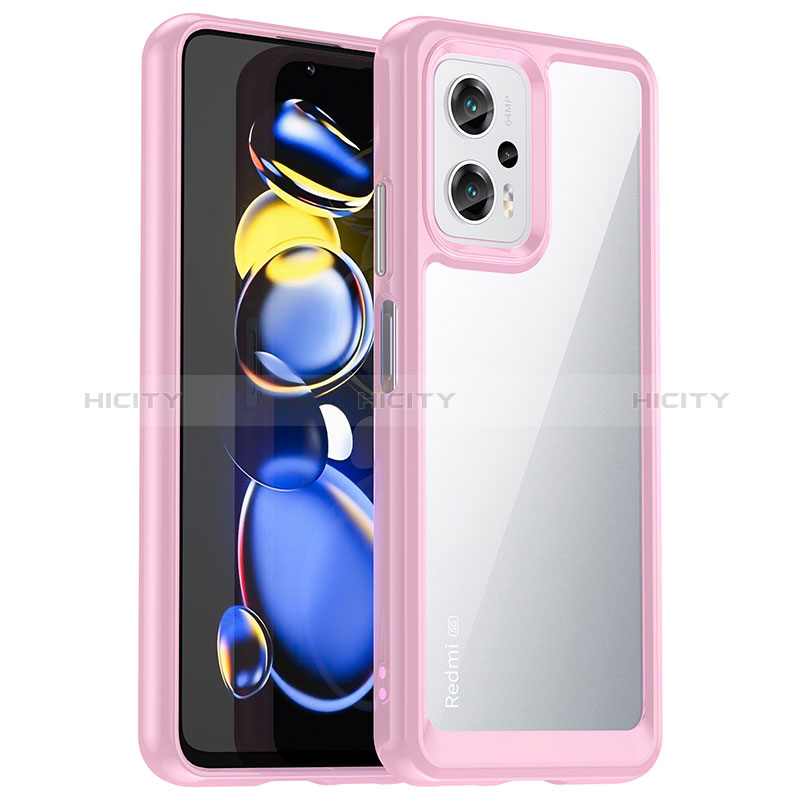 Carcasa Bumper Funda Silicona Transparente J01S para Xiaomi Redmi Note 11T Pro 5G Rosa