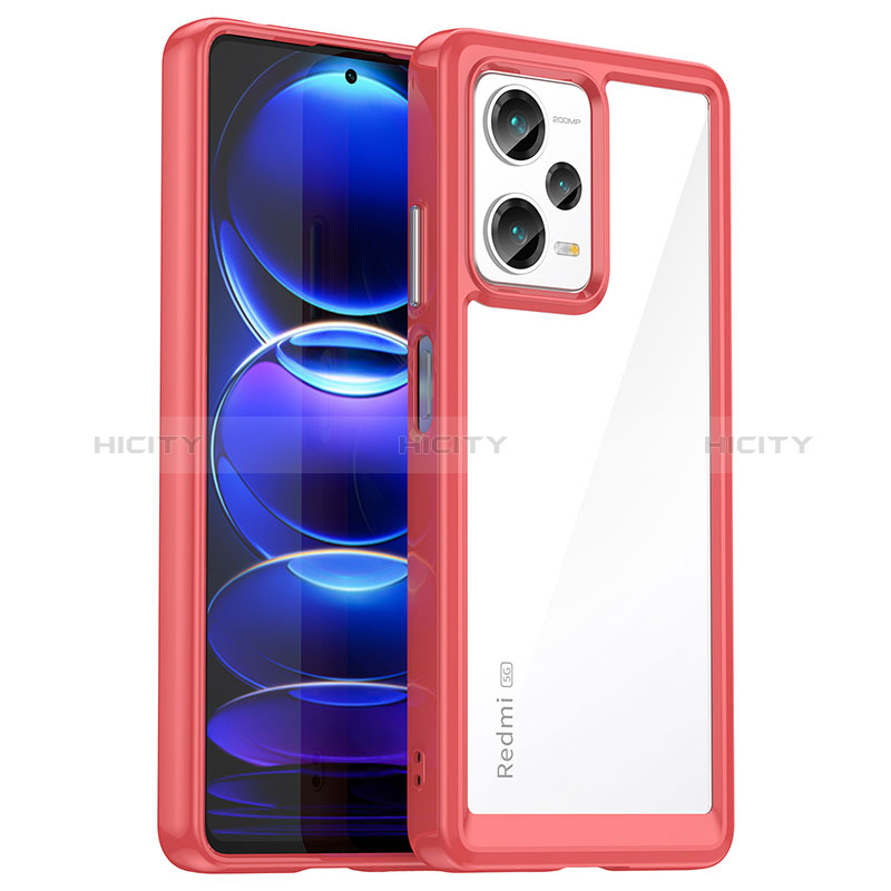 Carcasa Bumper Funda Silicona Transparente J01S para Xiaomi Redmi Note 12 Explorer Rojo