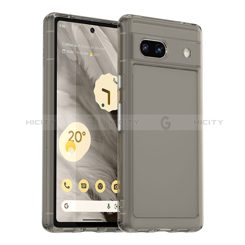 Carcasa Bumper Funda Silicona Transparente J02S para Google Pixel 7a 5G Gris