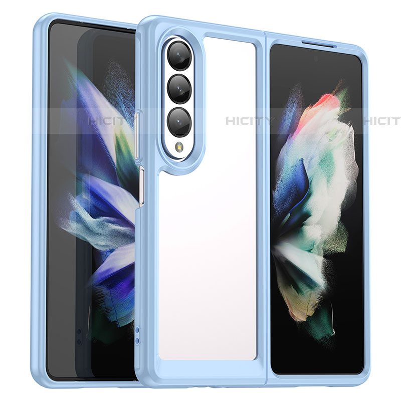 Carcasa Bumper Funda Silicona Transparente J02S para Samsung Galaxy Z Fold4 5G Azul