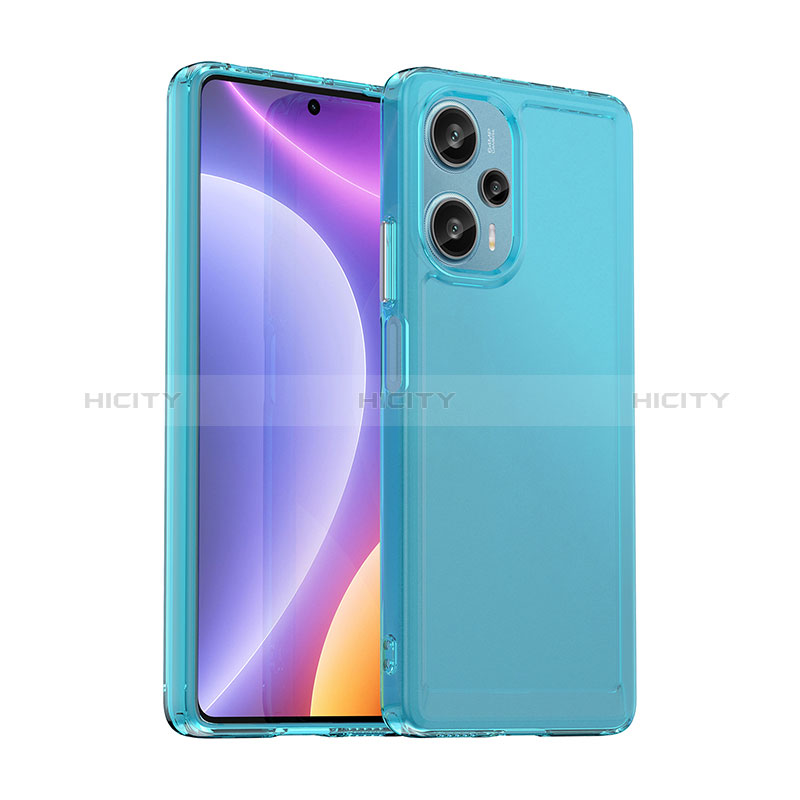 Carcasa Bumper Funda Silicona Transparente J02S para Xiaomi Poco F5 5G Azul