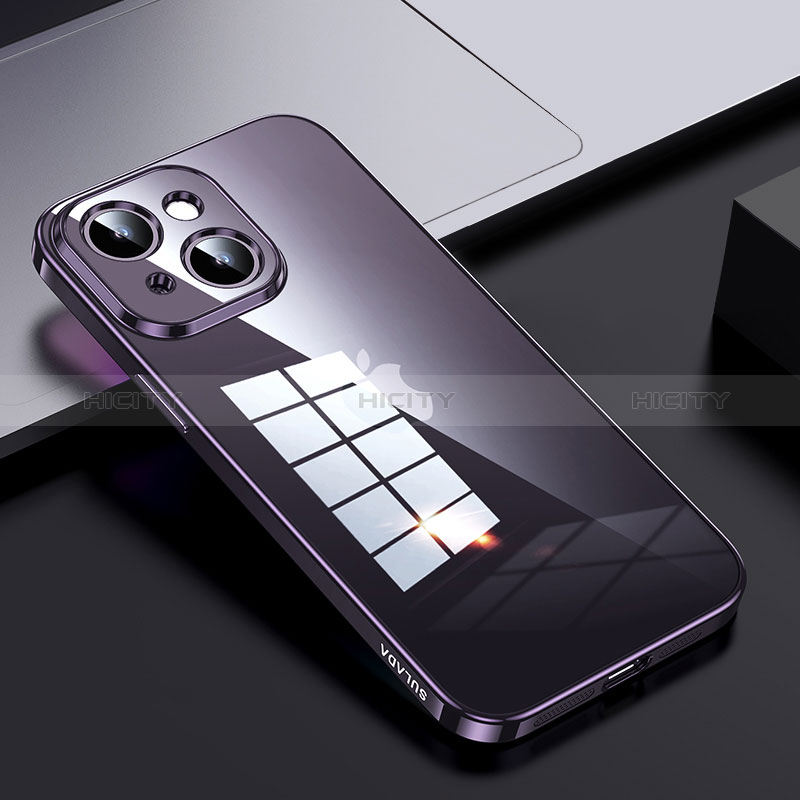 Carcasa Bumper Funda Silicona Transparente LD2 para Apple iPhone 13 Morado