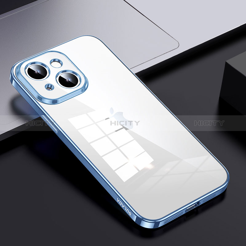 Carcasa Bumper Funda Silicona Transparente LD2 para Apple iPhone 15 Azul Cielo