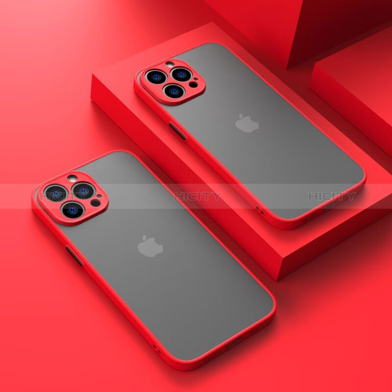 Carcasa Bumper Funda Silicona Transparente LS1 para Apple iPhone 13 Pro Max Rojo