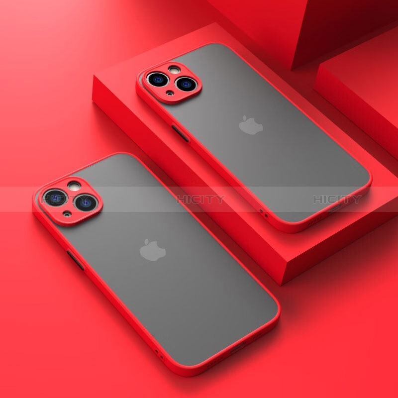 Carcasa Bumper Funda Silicona Transparente LS1 para Apple iPhone 14 Rojo