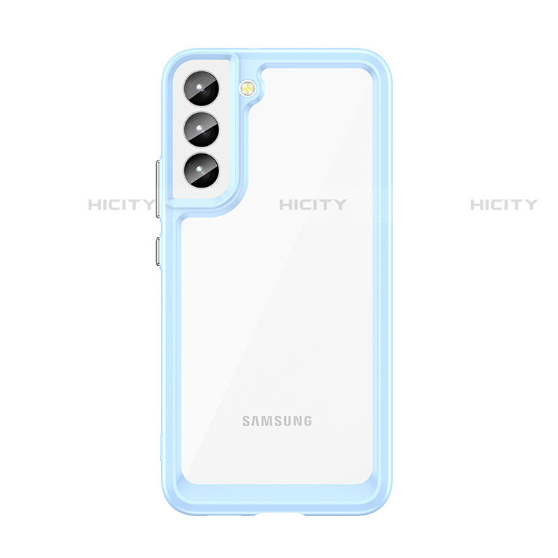 Carcasa Bumper Funda Silicona Transparente M03 para Samsung Galaxy S21 FE 5G Azul