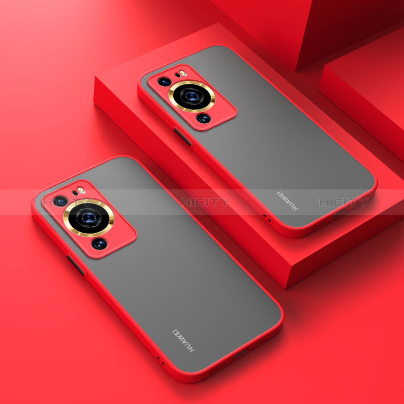 Carcasa Bumper Funda Silicona Transparente P01 para Huawei P60 Rojo