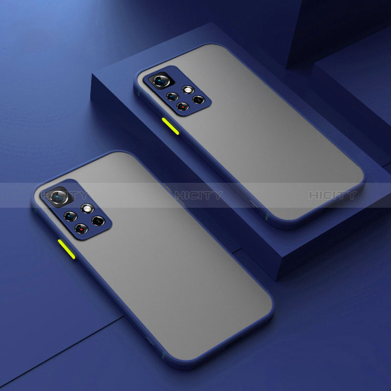 Carcasa Bumper Funda Silicona Transparente P01 para Xiaomi Redmi Note 11 5G Azul
