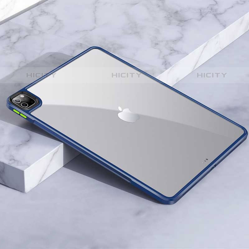 Carcasa Bumper Funda Silicona Transparente para Apple iPad Pro 11 (2021) Azul