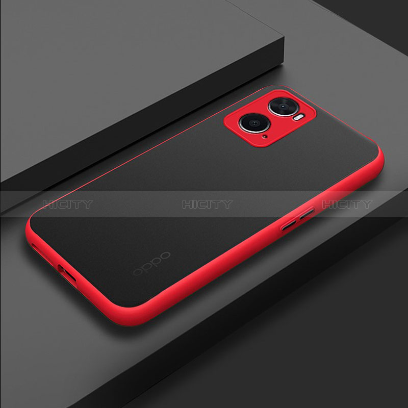 Carcasa Bumper Funda Silicona Transparente para Oppo A36 Rojo