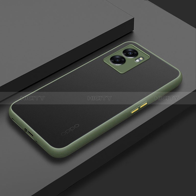 Carcasa Bumper Funda Silicona Transparente para Oppo A77 5G Ejercito Verde