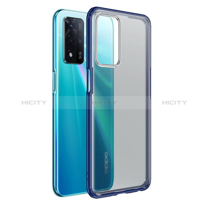 Carcasa Bumper Funda Silicona Transparente para Oppo A93s 5G Azul