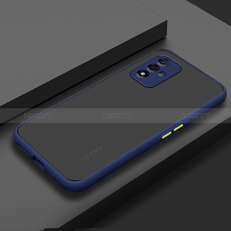 Carcasa Bumper Funda Silicona Transparente para Oppo A93s 5G Azul