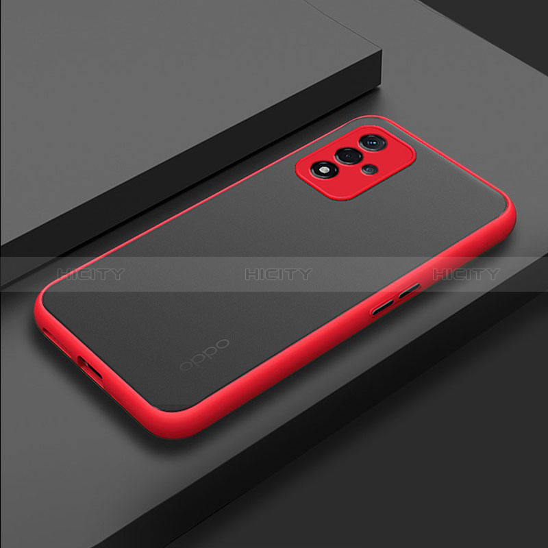 Carcasa Bumper Funda Silicona Transparente para Oppo A93s 5G Rojo