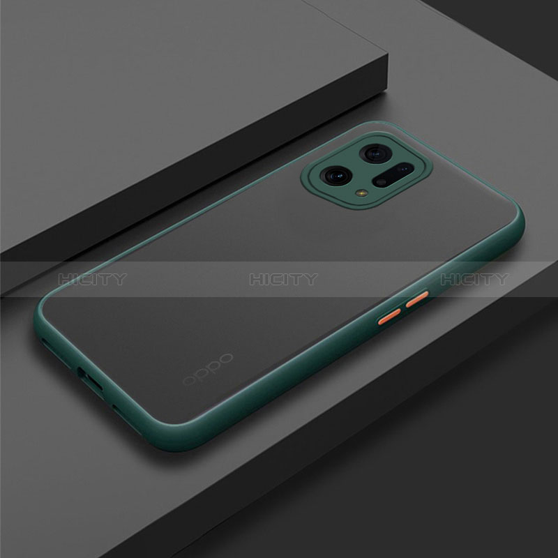 Carcasa Bumper Funda Silicona Transparente para Oppo Find X5 5G Verde Noche