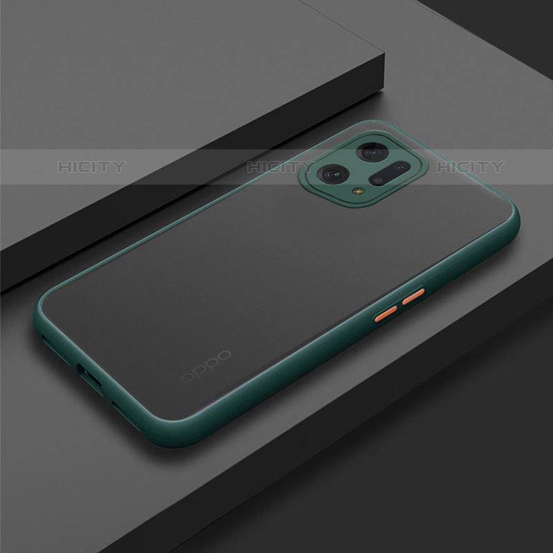 Carcasa Bumper Funda Silicona Transparente para Oppo Find X5 Pro 5G Verde Noche