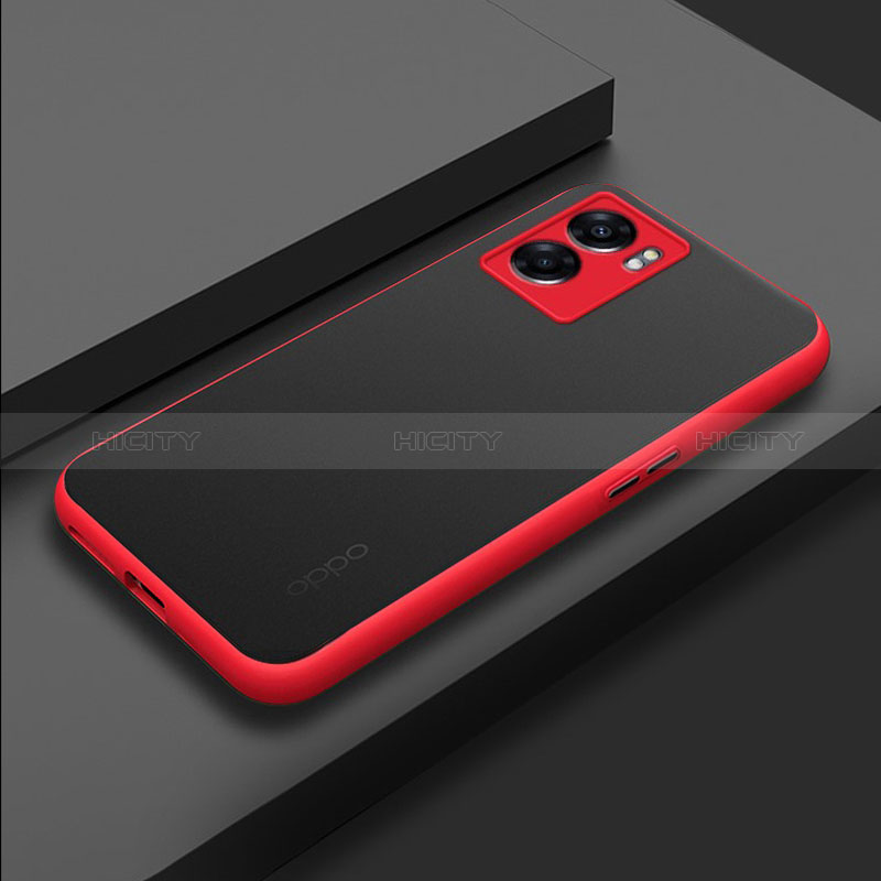 Carcasa Bumper Funda Silicona Transparente para Oppo K10 5G India Rojo