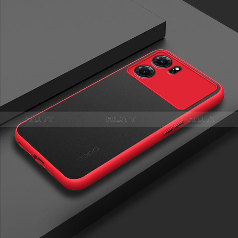 Carcasa Bumper Funda Silicona Transparente para Oppo K10 5G Rojo