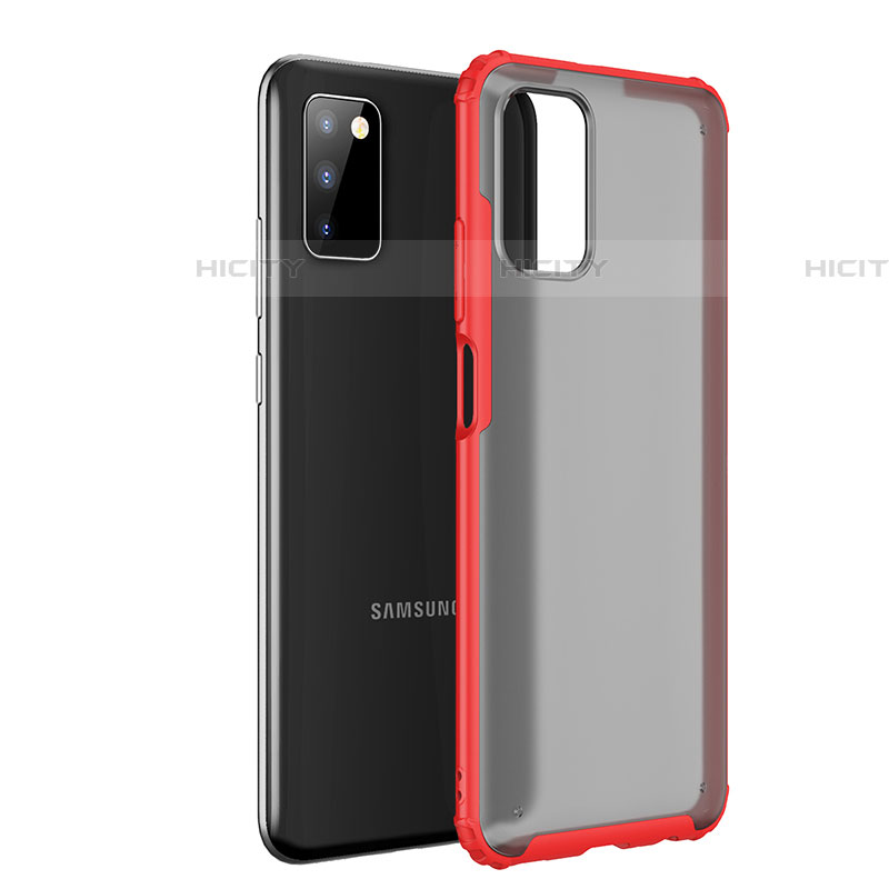 Carcasa Bumper Funda Silicona Transparente para Samsung Galaxy A03s Rojo