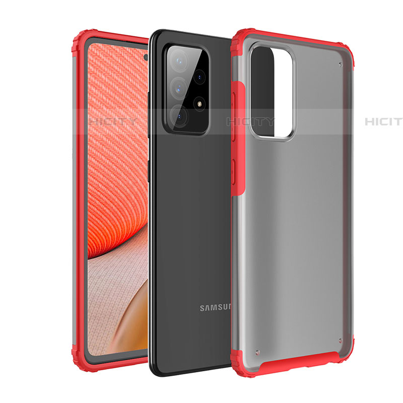 Carcasa Bumper Funda Silicona Transparente para Samsung Galaxy A72 4G Rojo