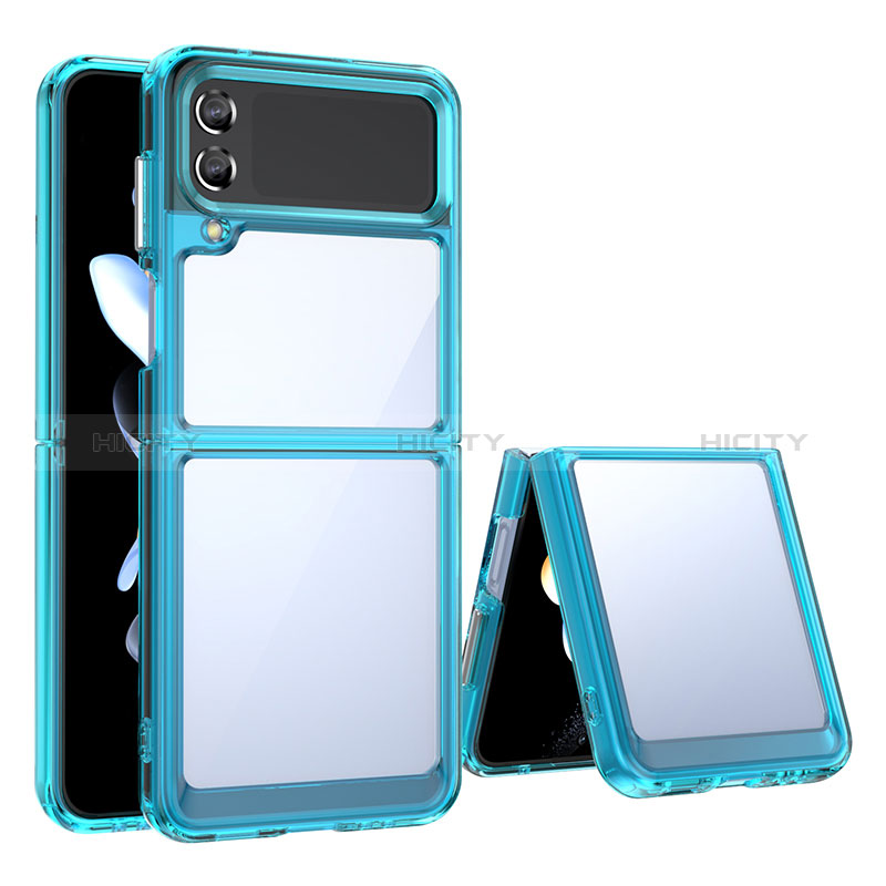 Carcasa Bumper Funda Silicona Transparente para Samsung Galaxy Z Flip3 5G Cian